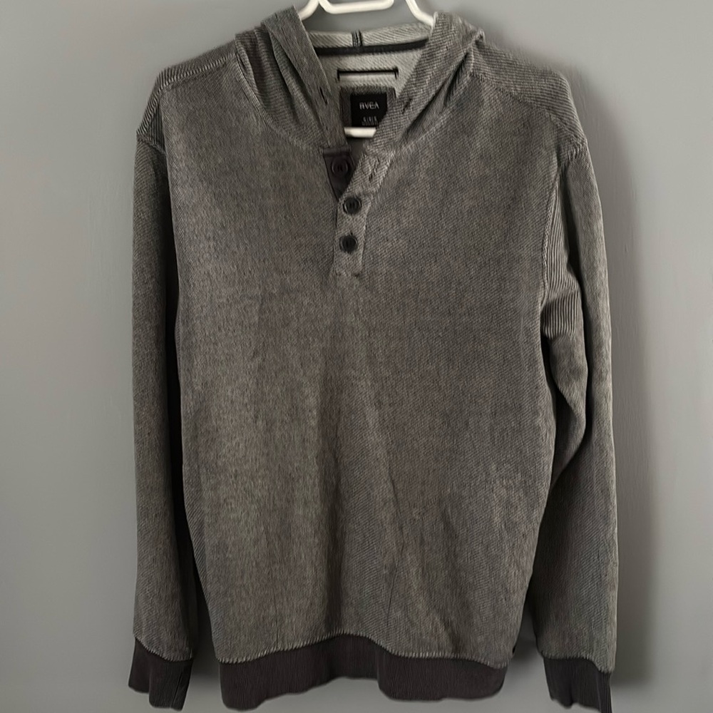 RVCA Men’s Grey Heathered Hoodie Size Medium